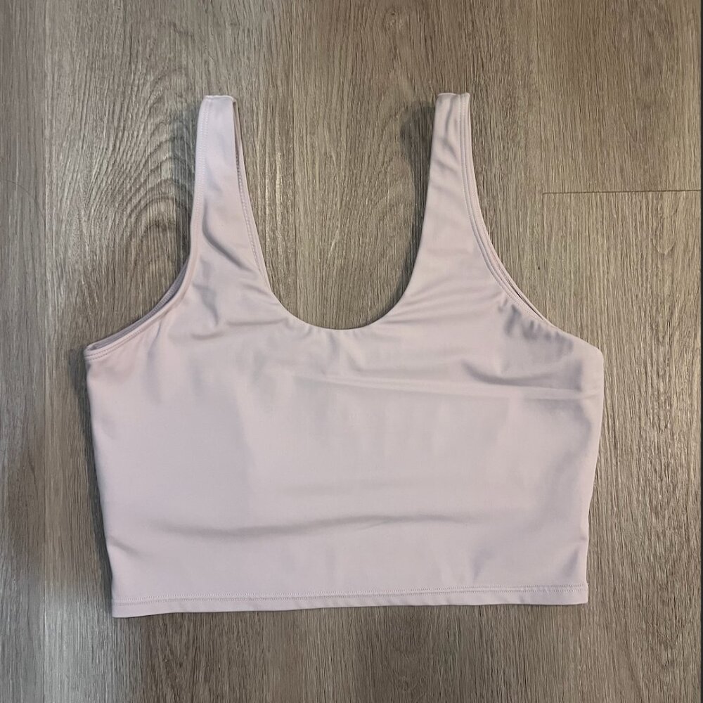 Light Print Cropped Athletic Tank Top Size Small